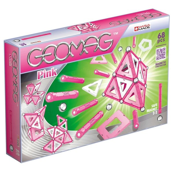 Geomag Kids Panel Pink Magnetic Shapes - 68 Pieces