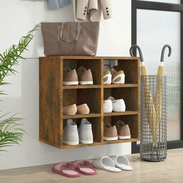 Berkfield Shoe Cabinet Smoked Oak 52.5x30x50 cm