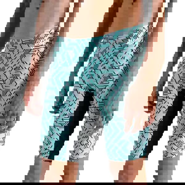 Arena Escape Swim Jammer black water blue geometric trunks