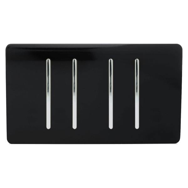 Trendi Switch 4 Gang 1 or 2 Way Light Switch in Piano Black
