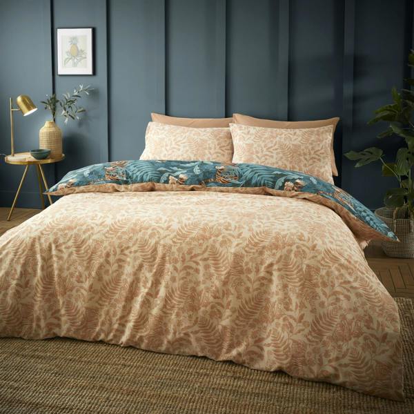 Tropic Tiger Leaf Green Duvet Cover Set