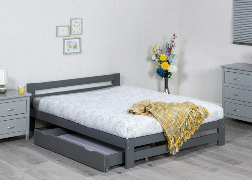 Mission TM Xiamen Pine Bed - White/Grey, 4 Sizes