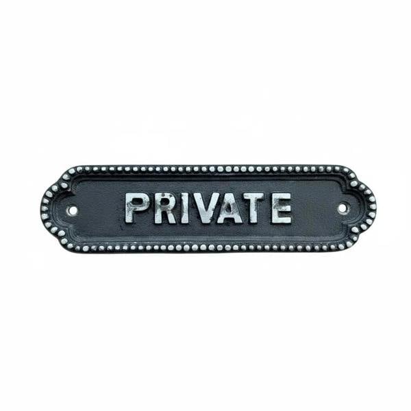 Antique Cast Iron Georgian Style Private Plaque/Door Sign - 195mm x 50mm