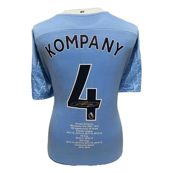 Unbranded Vincent Kompany signed Manchester City career stat shirt — Unframed