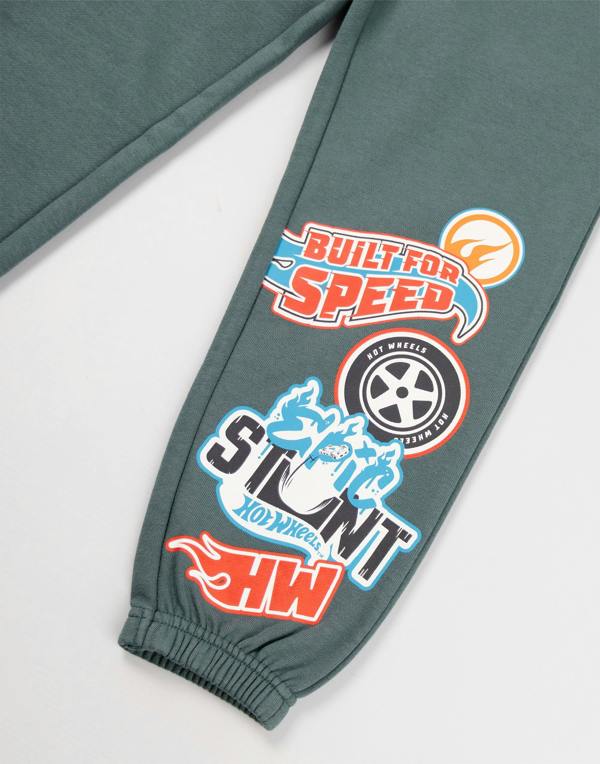 Vanilla Underground Hot Wheels Boys Grey Character Hoodie and Joggers Set