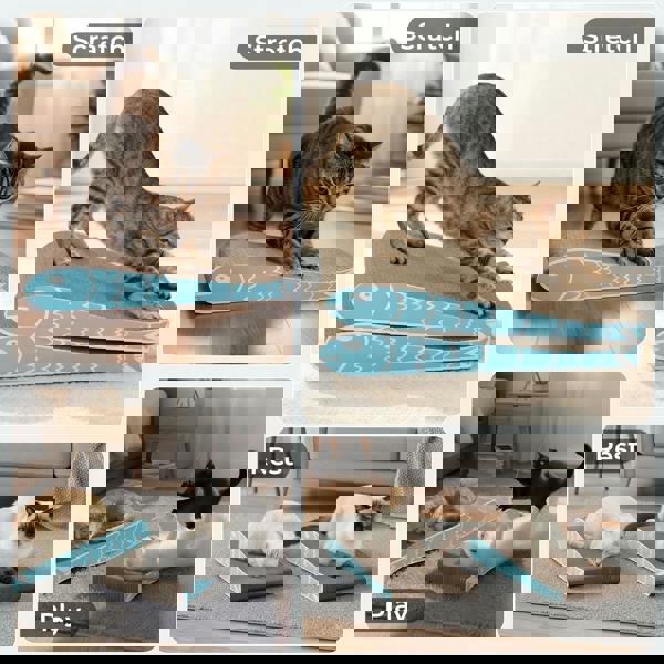 Skylos 2PCS Cat Scratching Board Cardboard Cat Scratcher Scratching Pad Lounge