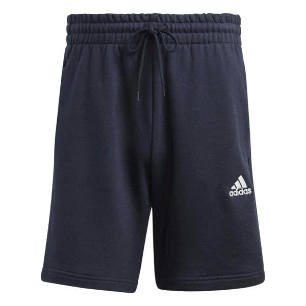 Adidas Mens Fleece 3 Stripes Shorts - Navy/White - 