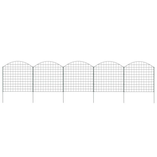 Berkfield Arched Garden Fence Set 77.5x78.5 cm Green