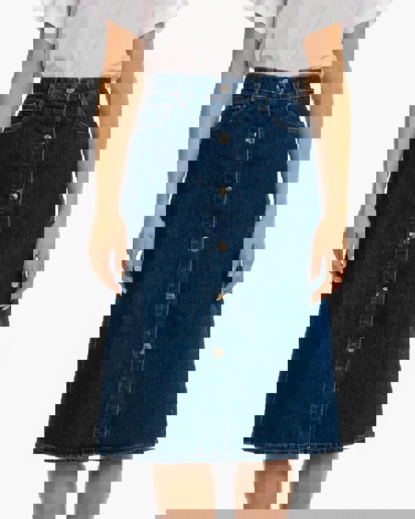 Calvin Klein Denim Button Womens Skirt