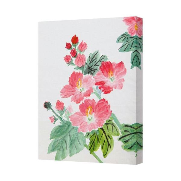 Benjamin Tate Design Pink Hibiscus Flower Canvas Wall Art Print for Home Decor