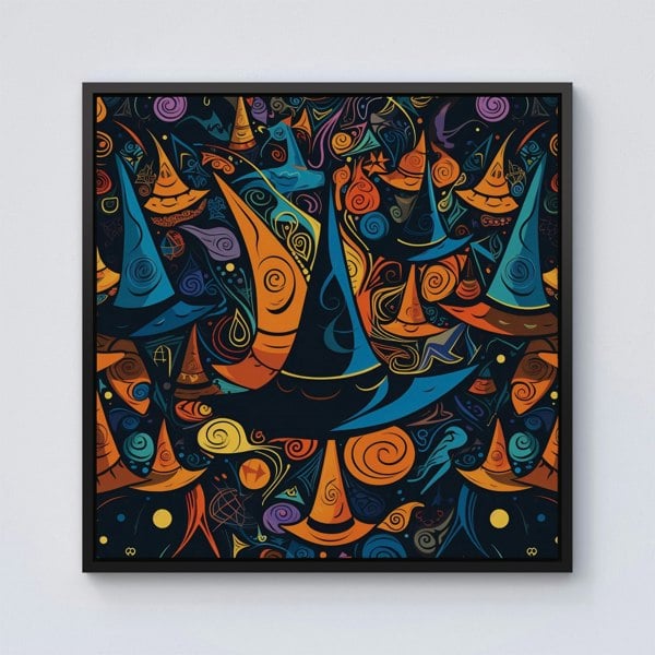 Warren Reed Imaginative Abstract Witches Hats Framed Canvas