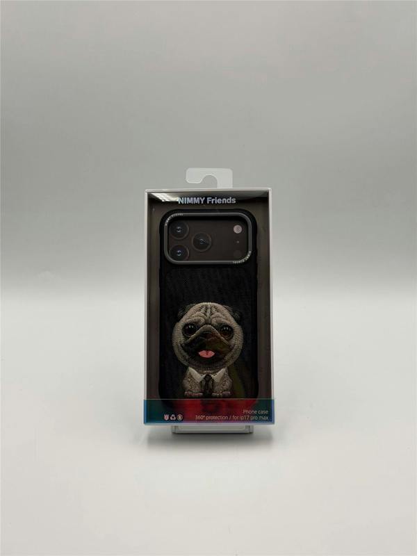Nimmy Friends Nimmy Big Eye Cute Pet Pug Dog Case with MagSafe for iPhone 17 Pro Max 6.9" Black Grey - N-XDY-IP17-PRO-MAX-09-A