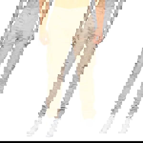 Crosshatch Mens Frentons Cargo Trousers - Stone