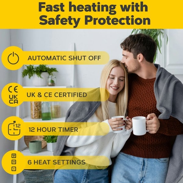 Air Pro Heated Electric Blanket with Digital Controller & 6 Heat Settings - Double 150x200cm