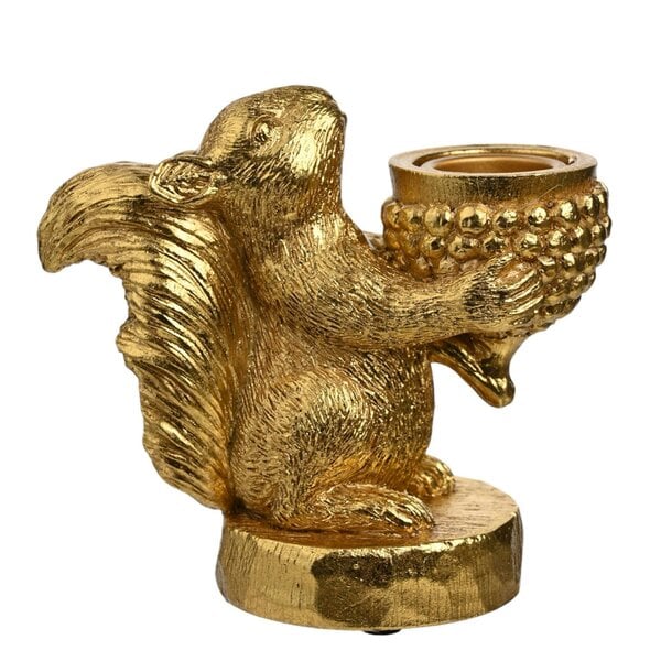 Hestia Gold Squirrel Taper Candle Holder