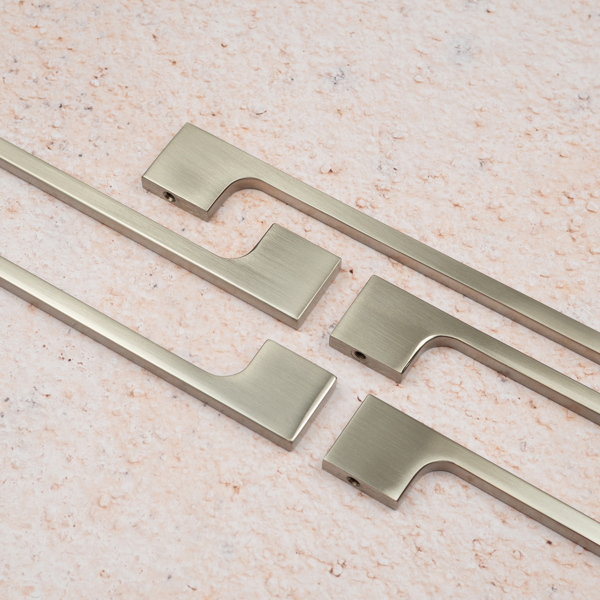 Handle & Home Brushed Nickel Slim Rectangular Bar Handles