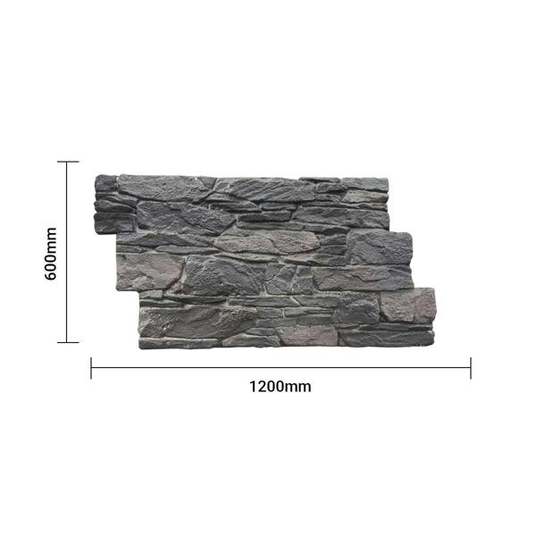 Britwall Rustic Stacked Slate PU Wall Panel Charcoal 1200 × 600 mm Pack of 2 – Charcoal Finish