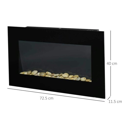 1000W/2000W Electric Wall Fireplace w/ LED Flame Effect Timer Remote Sleek Stylish Safe Home Heating 20-25㎡