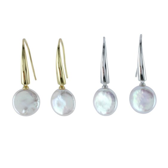 Reeves & Reeves Button Pearl Drop Earrings