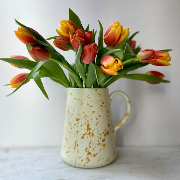 Hot Pottery Jug Burnt Orange