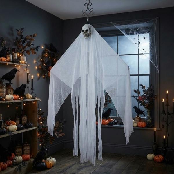 Garden Greatness 7ft Halloween Hanging Skull Decoration