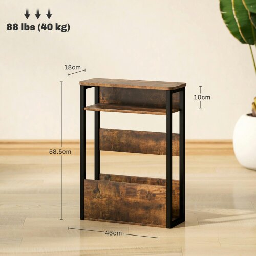 Wyld Haus Novizi Metal And Wooden Black And Brown Industrial Style Side Table