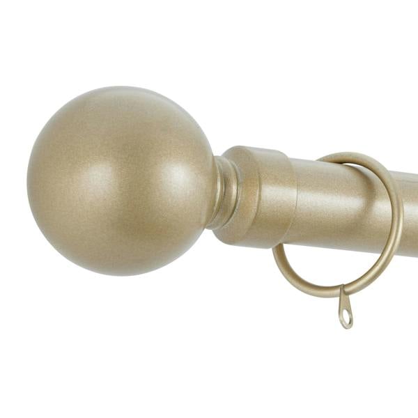 A.Unique Home Plain Ball Extendable Curtain Pole (25/28mm) (Matte Gold,180cm - 340cm)
