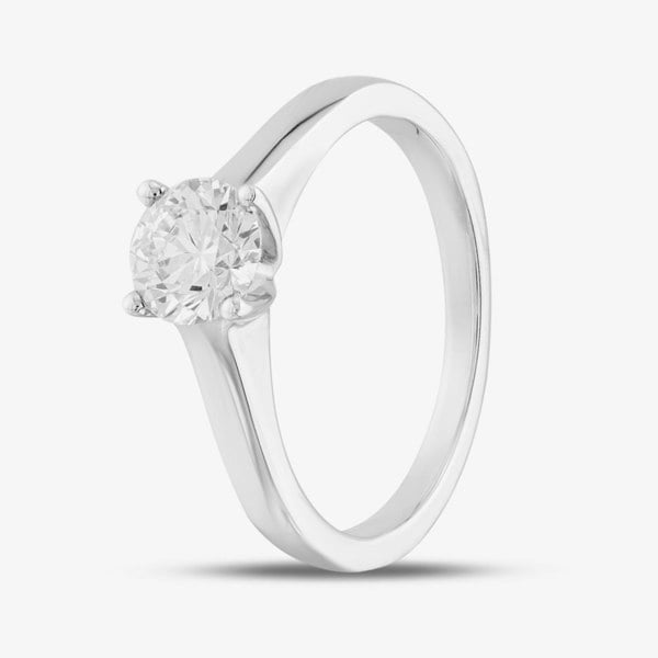 T. H. Baker 14ct White Gold Certified Lab Grown 0.75ct Brilliant Cut Diamond Solitaire Ring LGR20570-75 M (WG)