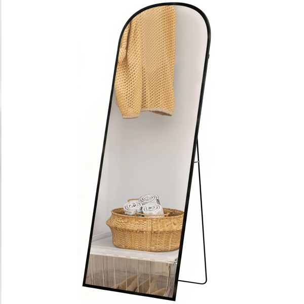165cm Aluminium Frame Standing Mirror - Black