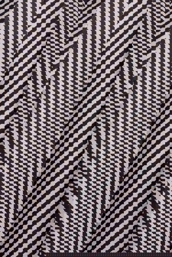 Diagonal Stripe Velvet Bow A Line Mini Dress - Black White DR5098