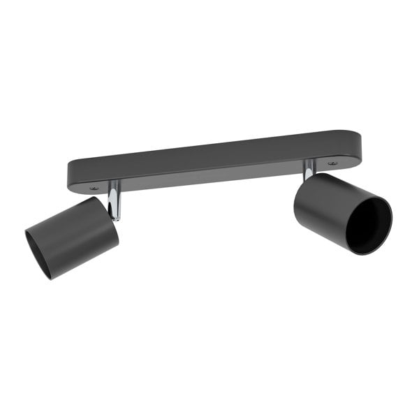 EGLO Basic Reciso-E Black Steel Eco-Friendly 2-Light Spotlight
