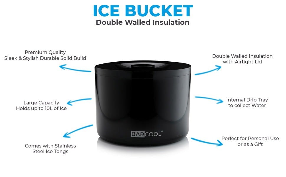 Subcold Barcool 10L Ice Bucket - Round Black