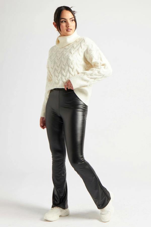 Urban Bliss Black Flare PU Leggings