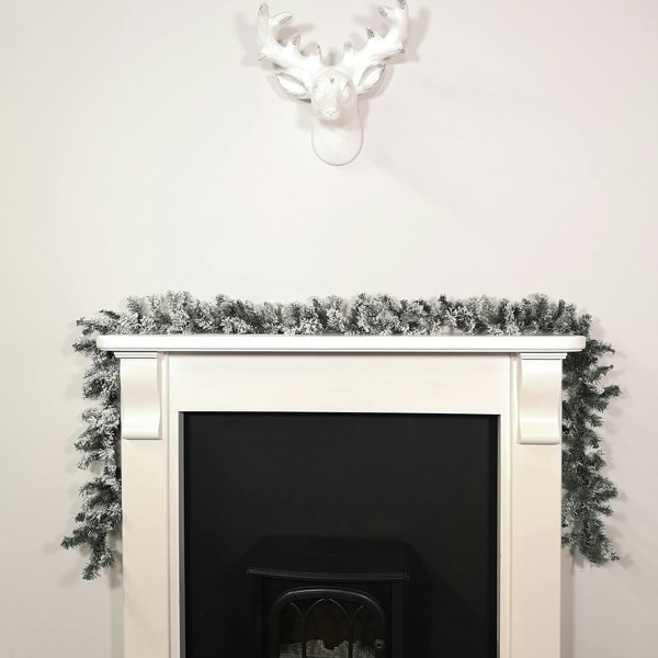 Samuel Alexander 9ft (2.7m) Premier Christmas Snow Flocked Woodcote Fir Garland