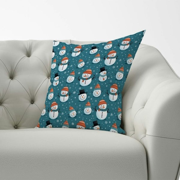 Warren Reed Jolly Christmas Snowmen Cushions