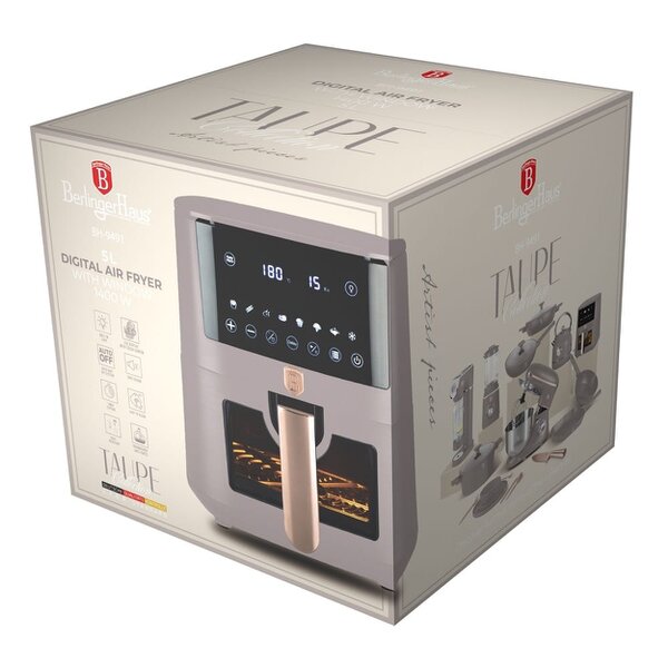 Berlinger Haus Air fryer, 5 L, visible window Berlinger Haus BH9491 Taupe