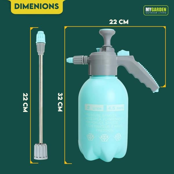 My Garden Outdoor Living Garden Pressure Sprayer - Adjustable Nozzle & Safety Lock  Pump Spray Bottle-Garden Hand Pressure Sprayer Pump Action Bottle