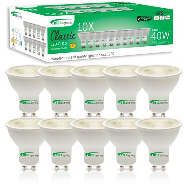 BELL Lighting GU10 Dimmable LED Spotlight 4.4W Energy Saving Light Bulbs