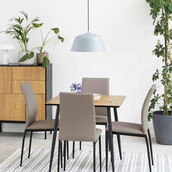 Furniture To Go Wilma Small Dining Table in Oak & Black Legs
