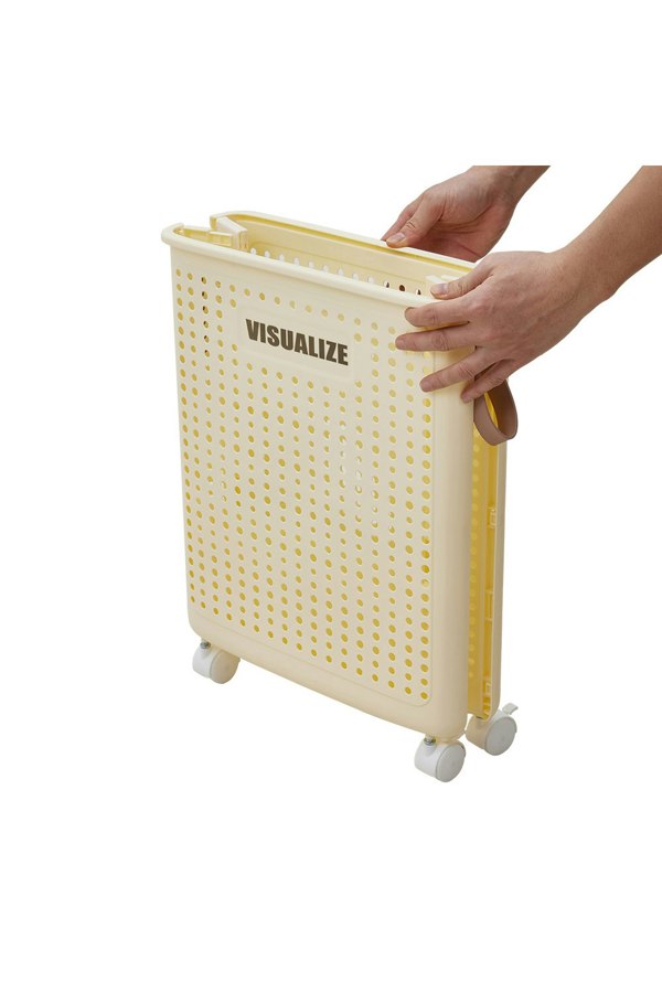 Living and Home Foldable Laundry Basket with Wheels