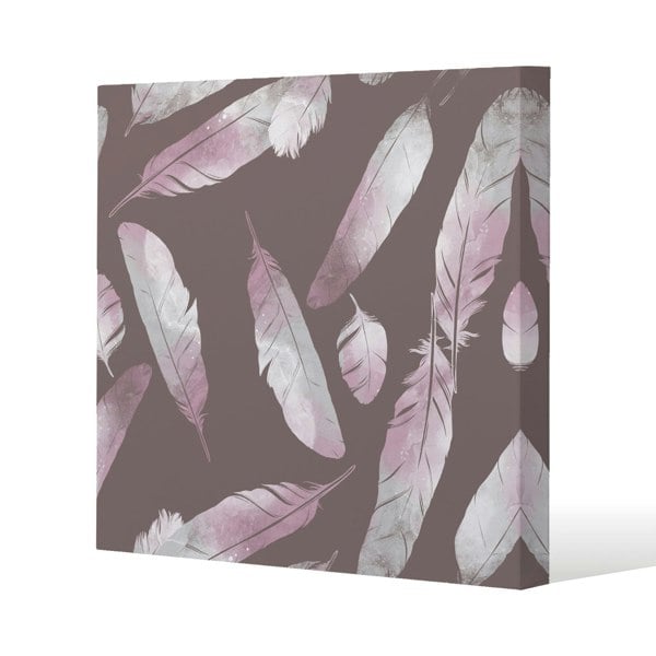 Benjamin Tate Design Imprints bird feathers Slim Style Canvas Print  50x50cm , 15mm Slim Real wood.