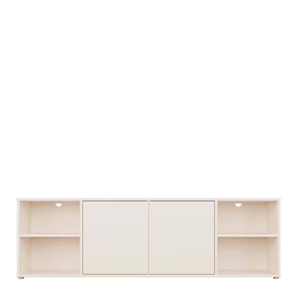 Furniture To Go Alice Springs Wide TV Cabinet with 2 Doors Push-to-Open & 2 Open Shelves in Sand