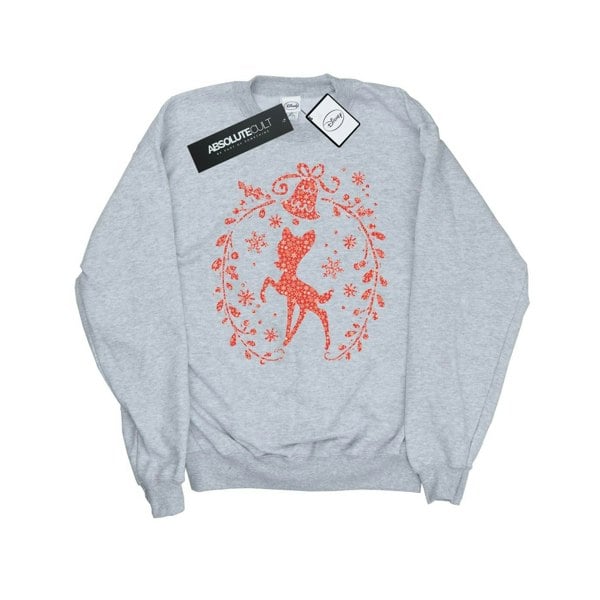 Disney Girls Bambi Christmas Wreath Sweatshirt - Sports Grey