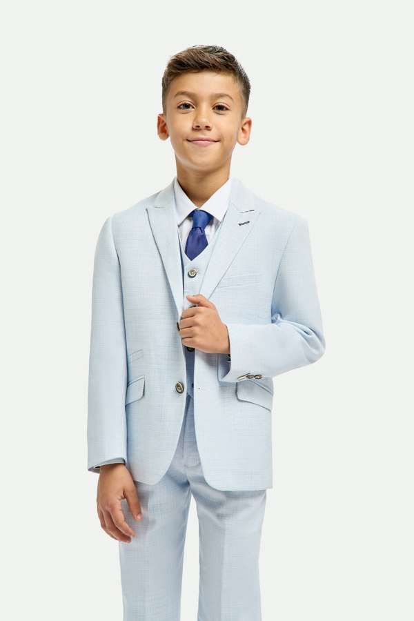 House of Cavani Boys Tropez Sky Three Piece Wedding Suit