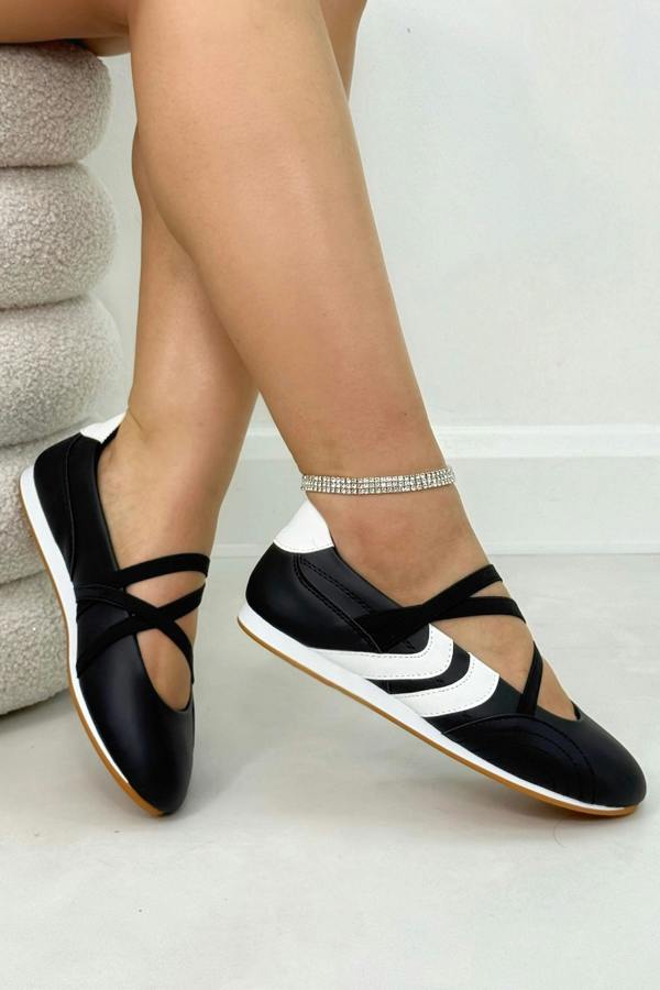 Comfort Mary Jane Asymmetric Strap Trainers Black