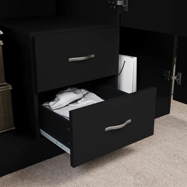 Vida Designs Riano 3 Door 2 Drawer Mirrored Wardrobe