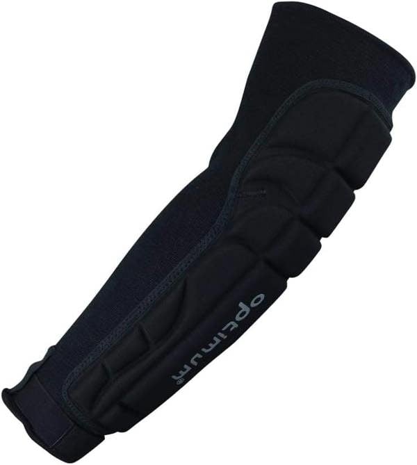 Optimum Elbow Forearm Guard Black/Silver | One Size, Adjustable Fit