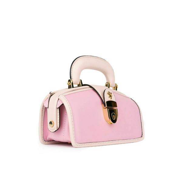 Embassy London Gazelle Mini - Pink & Pink - Women’s mini patent leather top handle & crossbody bag