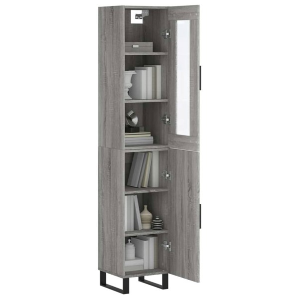 Berkfield Highboard Grey Sonoma 34.5x34x180 cm Engineered Wood