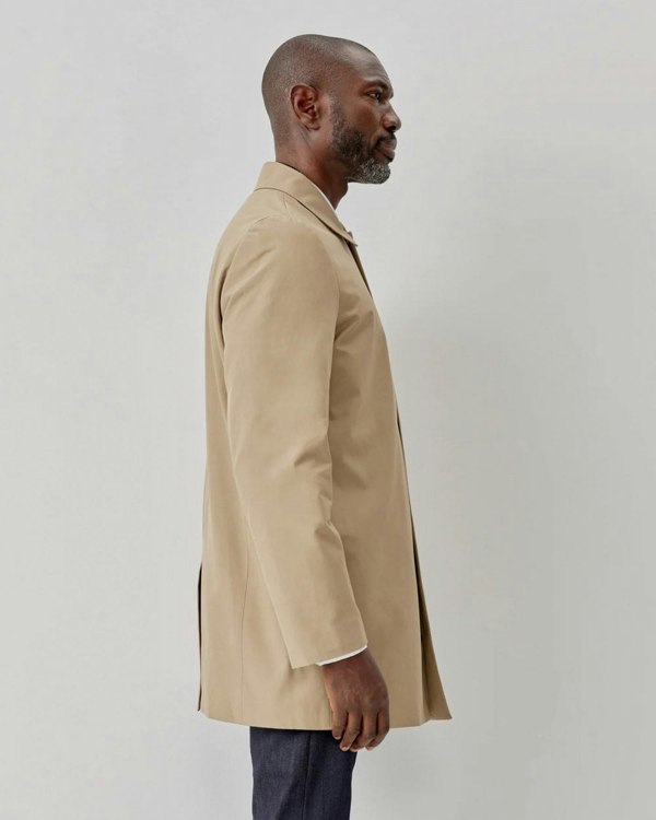 Oliver Sweeney Huntingfield Mens Showerproof Cotton Mac - Stone